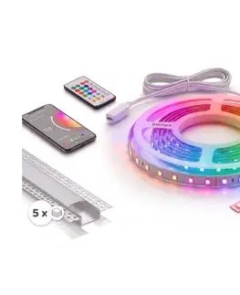 SmartLED SADA 1x LED RGBW pás NEO LITE LED/24W/230V 5 m IP65 Wi-Fi + 5x profil 1 m + DO 5xSD0106+1xIM0834