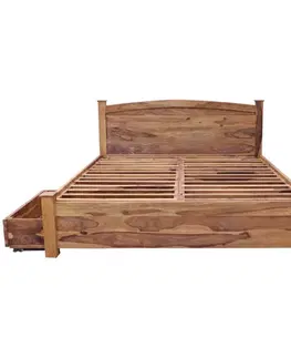 Posteľ Rami s úložným priestorom 180x200 indický masív palisander