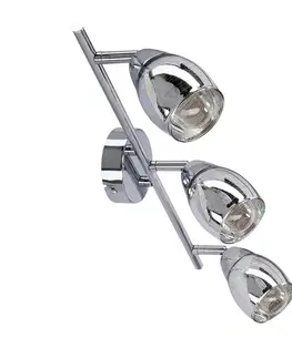 Stropná lampa Virginia s chrómovým pásikom, zrkadlové tienidlo e14