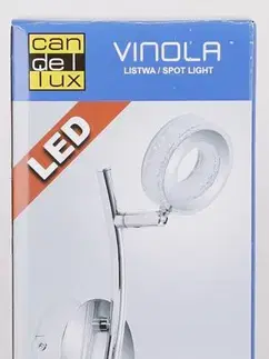 LED nástenná lampa 2x5W VINOLA CHRÓMOVÝ PÁSOK 3000K