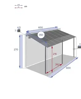 DEOKORK Záhradný prístrešok WILLIAM 6x3,5 m