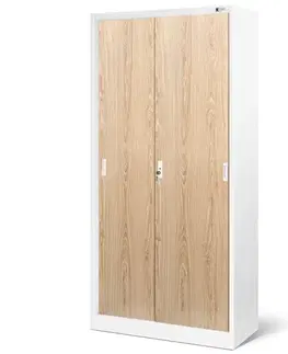 Skriňa Kuba kovová biela/sonoma