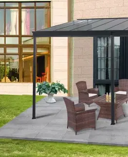 Hliníková pergola 4,35x3 m WALL 43 antracit Lanitplast