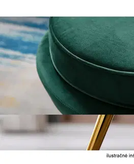 KONDELA Noblin kreslo smaragdová (Velvet) / zlatá