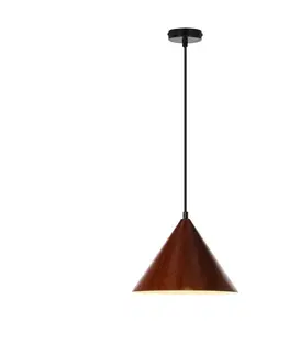 Závesná lampa Dunca 25 Čierna 1X40 E27 Tienidlo Tmavý orech