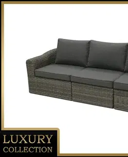 DEOKORK Ratanová lavica pre 3 osoby BORNEO LUXURY (sivá)