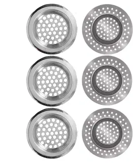 MAKRO - Lapač nečistôt sada 6ks, priemer 7,5cm, 3x väčšie a 3x menšie otvory