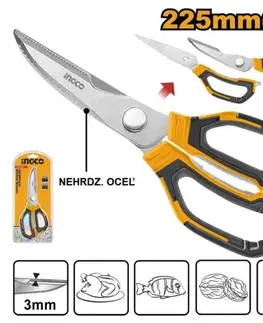 INGCO Nožnice pre domácnosťť multifunkčné 225mm INGCO