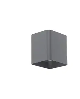 Moderná nástenná lampa tmavosivá vrátane LED IP54 štvorcová - Evi
