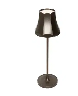 Retro stolná lampa tmavá bronzová nabíjateľná IP44 - Granny