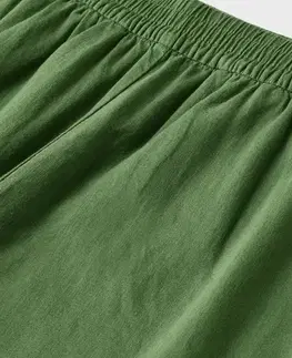 Ľanové šortky, zelené