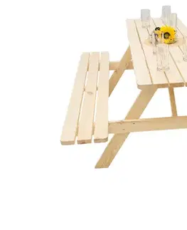 DEOKORK Masívny drevený pivný set z borovice 250 cm hrúbka 45 mm