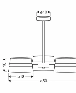 Stropná lampa Demy čierna 3x40W E14 žlté tienidlo