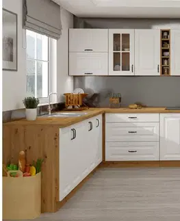 STELLA 60 LO 210 skrinka na vstavanú chladničku, biela/dub Artisan