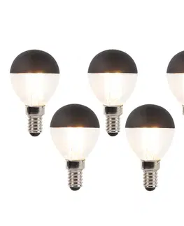 Sada 5 stmievateľných LED vláknových žiaroviek E14 P45 čierne 300lm 2700K