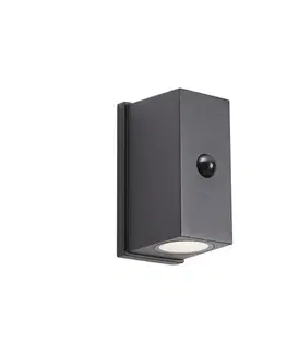 Nástenné svietidlo čierne Lux Sensor Magnetické vrátane LED nabíjateľné - Baleno