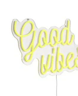 Neónové nástenné svietidlo žlté vrátane LED - Good Vibes