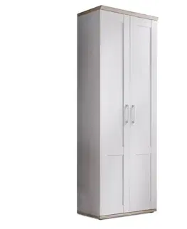 KONDELA Provensal 2D šatníková skriňa biela / dub san remo