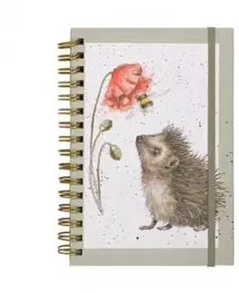 Zápisník s hrebeňovou väzbou A5 "Hedgehog Busy as a Bee" Wrendale Designs – ježko