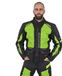 W-TEC Aircross bunda čierna-fluo žltá - 3XL
