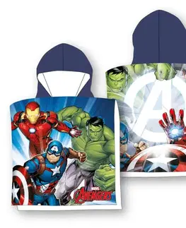 Detské bavlnené pončo Avengers 55x110cm Faro Tiahome