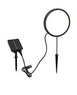 Bodové svetlo čierne 50 cm vrátane nabíjateľnej a solárnej LED IP65 - Adalind