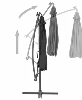 Konzolový slnečník s LED svetlami Ø 300 cm