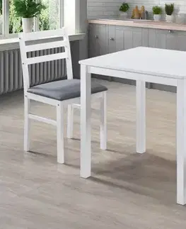 SEATTLE masívny jedálenský set 2+1, biela/šedá