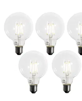 Sada 5 stmievateľných LED žiaroviek E27 G95 5W 450 lm 3000K