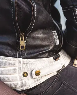 W-TEC Esbiker čierna s béžovými pruhmi - M