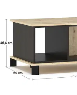 NABBI Vinap CT konferenčný stolík dub artisan / wenge tmavá