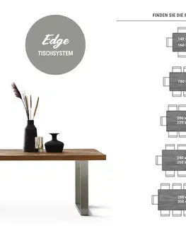 DELIFE Jedálenský stôl Edge oválny tvar 200x100 cm Laminam® keramika Noir Desir hnedá podstava v tvare V čierna