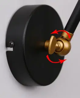 Nástenná lampa na nákladné auto čierno-zlatá 1X40W E27 zlatá