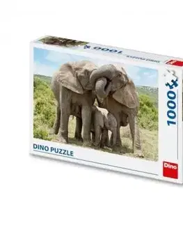 Puzzle Slonia rodinka 1000 Dino - Dino Toys