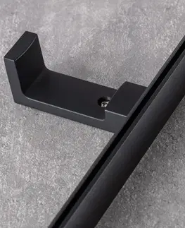 Dekoria Kovový nástenný držiak na stropnú lištu Premium čierny - sada, 2,6/2,3 x 8,3/8,1 x 3,7/3,3 cm