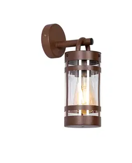 Priemyselná vonkajšia nástenná lampa hrdzavohnedá IP44 - Ruben