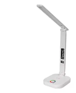  LED RGBW Stm. lampa s bezdr. nab. a displejom USB portom 6W/5V 3000-6500K biela+ PDL711RGBW