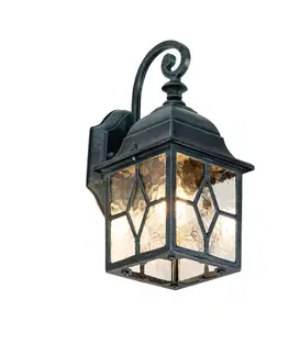 Romantická vonkajšia nástenná lampa tmavozelená - London