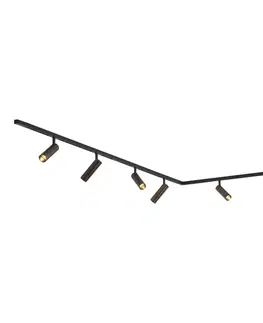 Moderný koľajnicový systém so 6 bodovými svetlami tmavý bronz 1-fázový - Slimline Uzzy