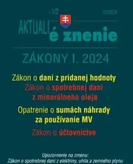 Zákony 2024 I. aktualizácia I/2 - daňové a účtovné zákony
