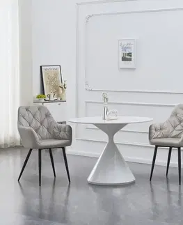 KONDELA Verio New jedálenské kreslo sivá (Velvet) / čierna