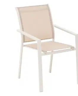 DEOKORK Hliníkové kreslo s textíliou ZEUS (ivory)