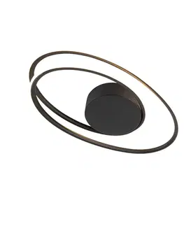 Dizajnové stropné svietidlo čierne vrátane LED 3-stupňový stmievač - Rowan
