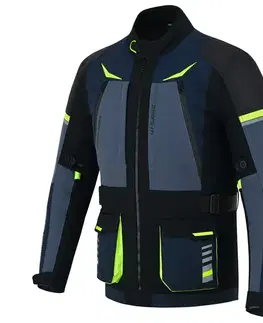 W-TEC Modock bunda čierno-modro-fluo žltá - 3XL