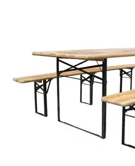 Kinekus Nábytok set pivný 220cm skladací, HEIDI, úzky stôl 220x50cm + 2x lavica 220x25cm