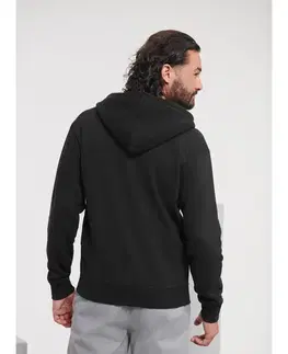 RUSSELL COLECTION Pánska mikina Russel s kapucňou na zips - ČIERNA XS