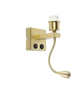 Moderná nástenná lampa mosadz s flexibilným ramenom - Brescia Combi