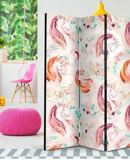Paraván Pastel Unicorns Dekorhome