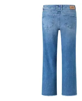 Angels džínsy »Linn« Culotte so strapcami, svetlomodré