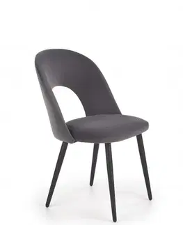 Jedálenská stolička K384 zamat / čierna Halmar